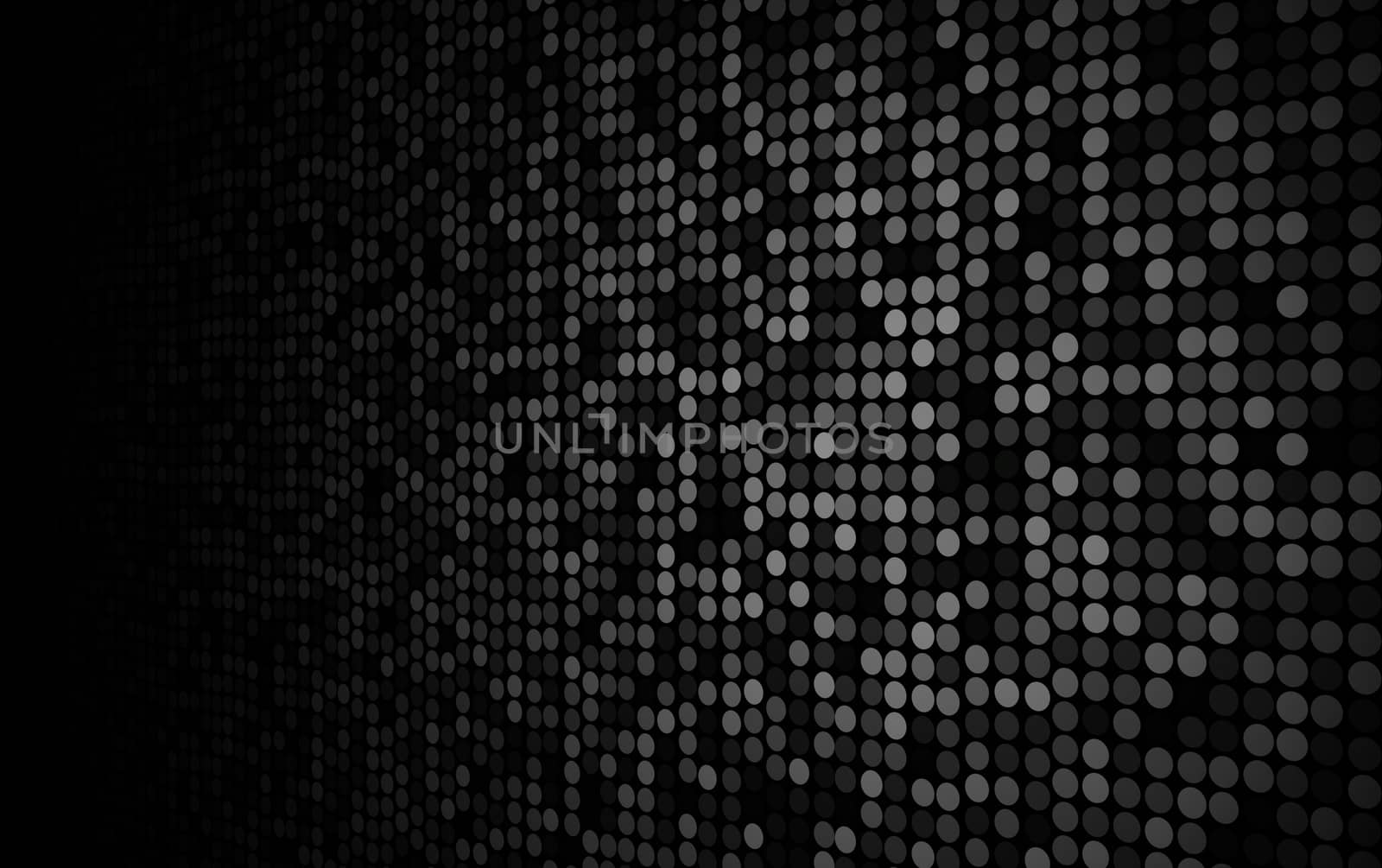 black and white dots stage background, perspective into the dark