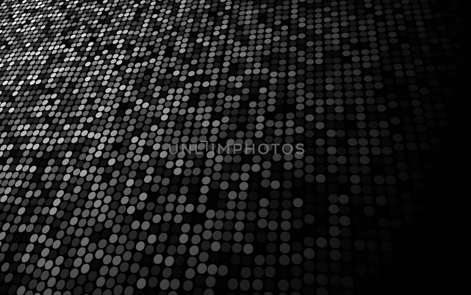 black and white dots stage background, perspective into the light