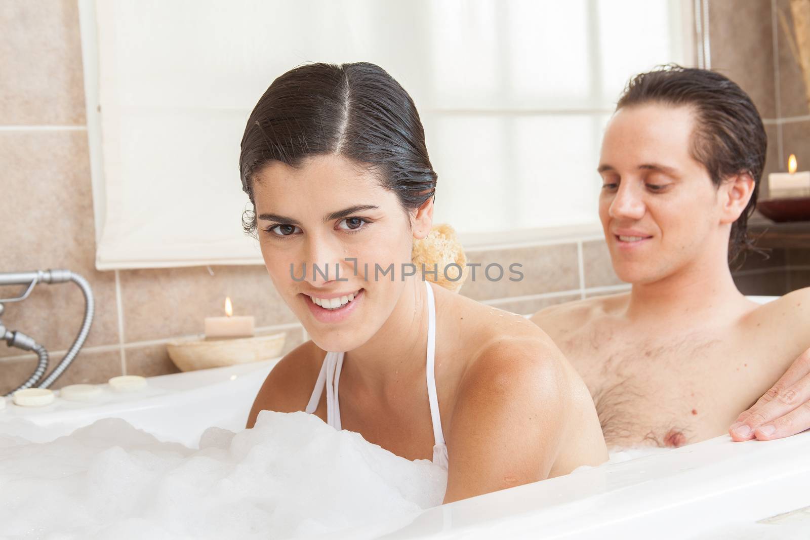 Woman enjoying bath by ifilms