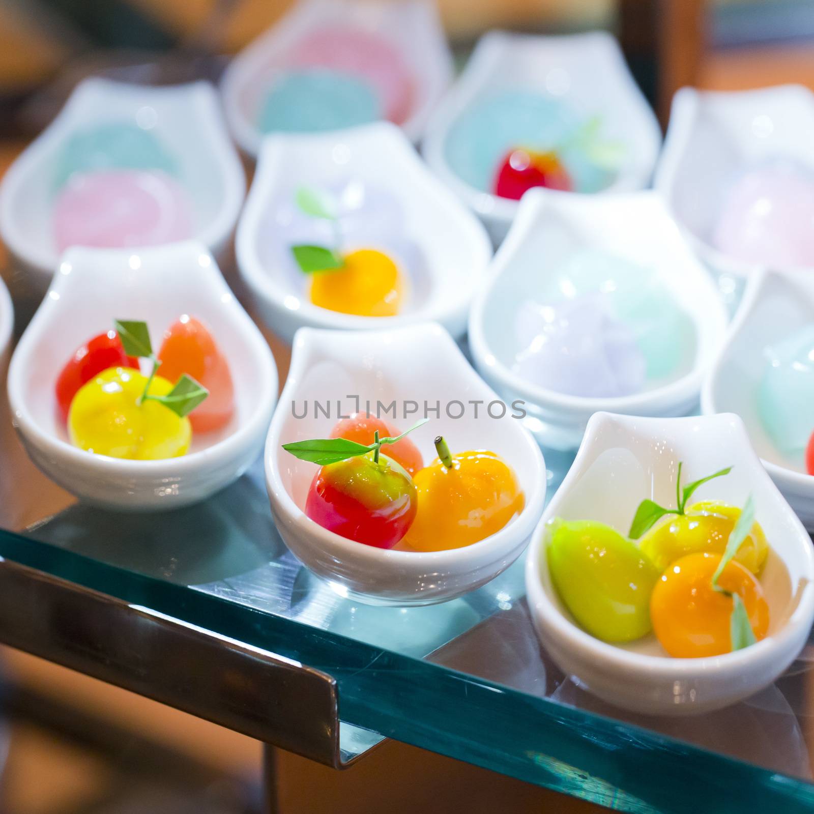 Appetizer of thai dessert on buffet line by art9858