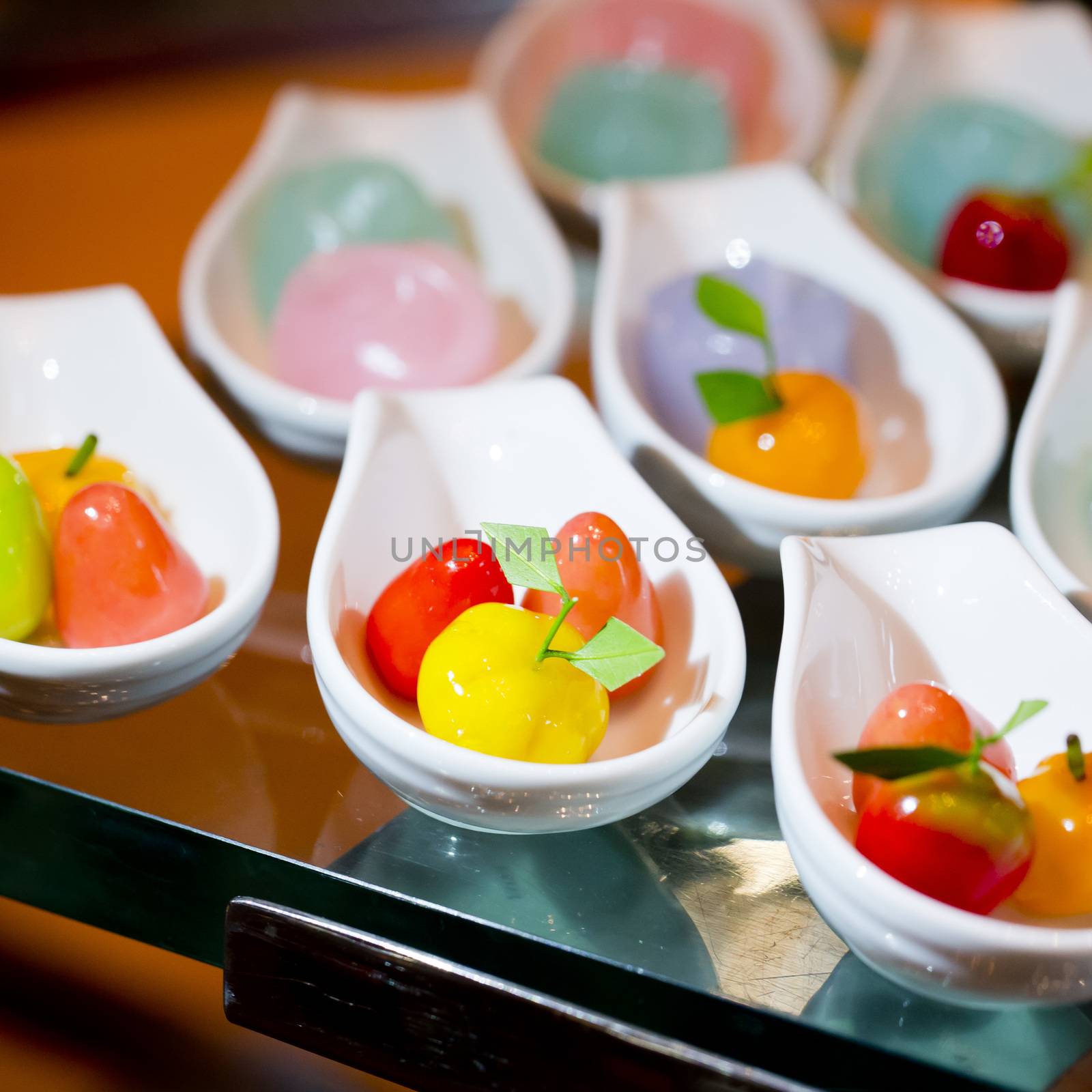 Appetizer of thai dessert on buffet line by art9858