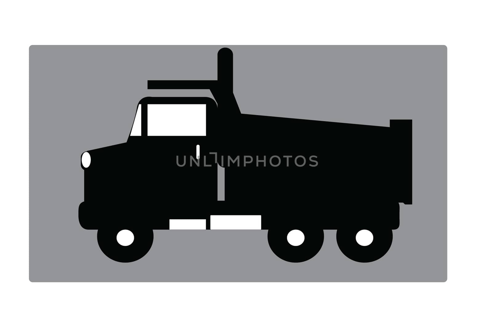 big truck black on white by compuinfoto