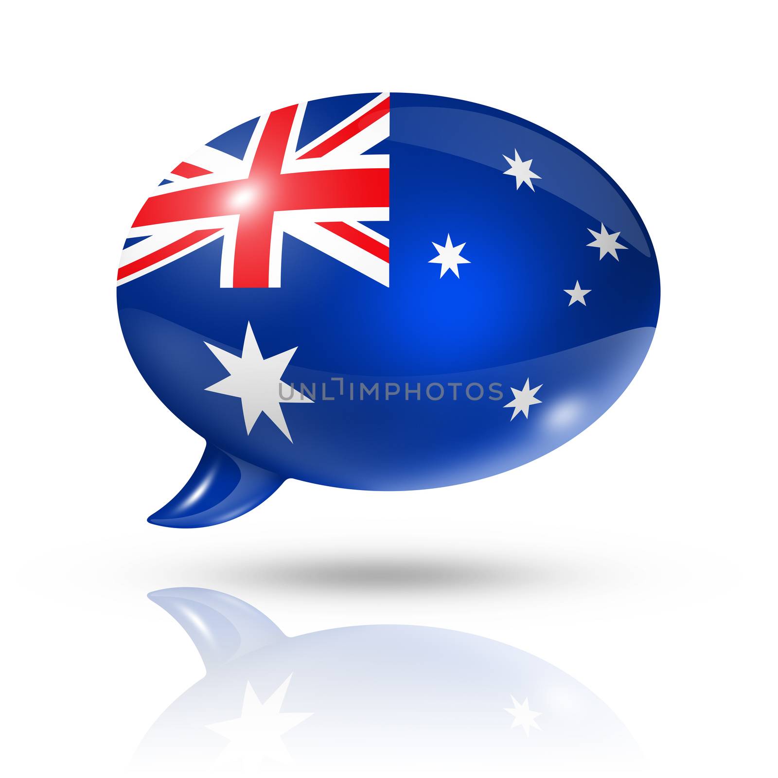 Australian flag speech bubble by daboost
