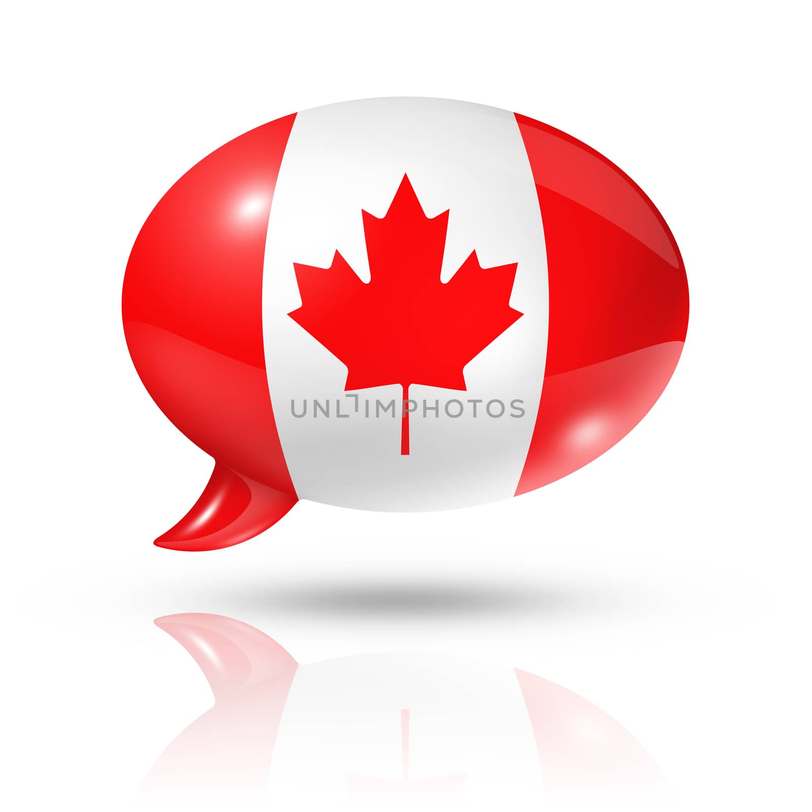 Canadian flag speech bubble by daboost