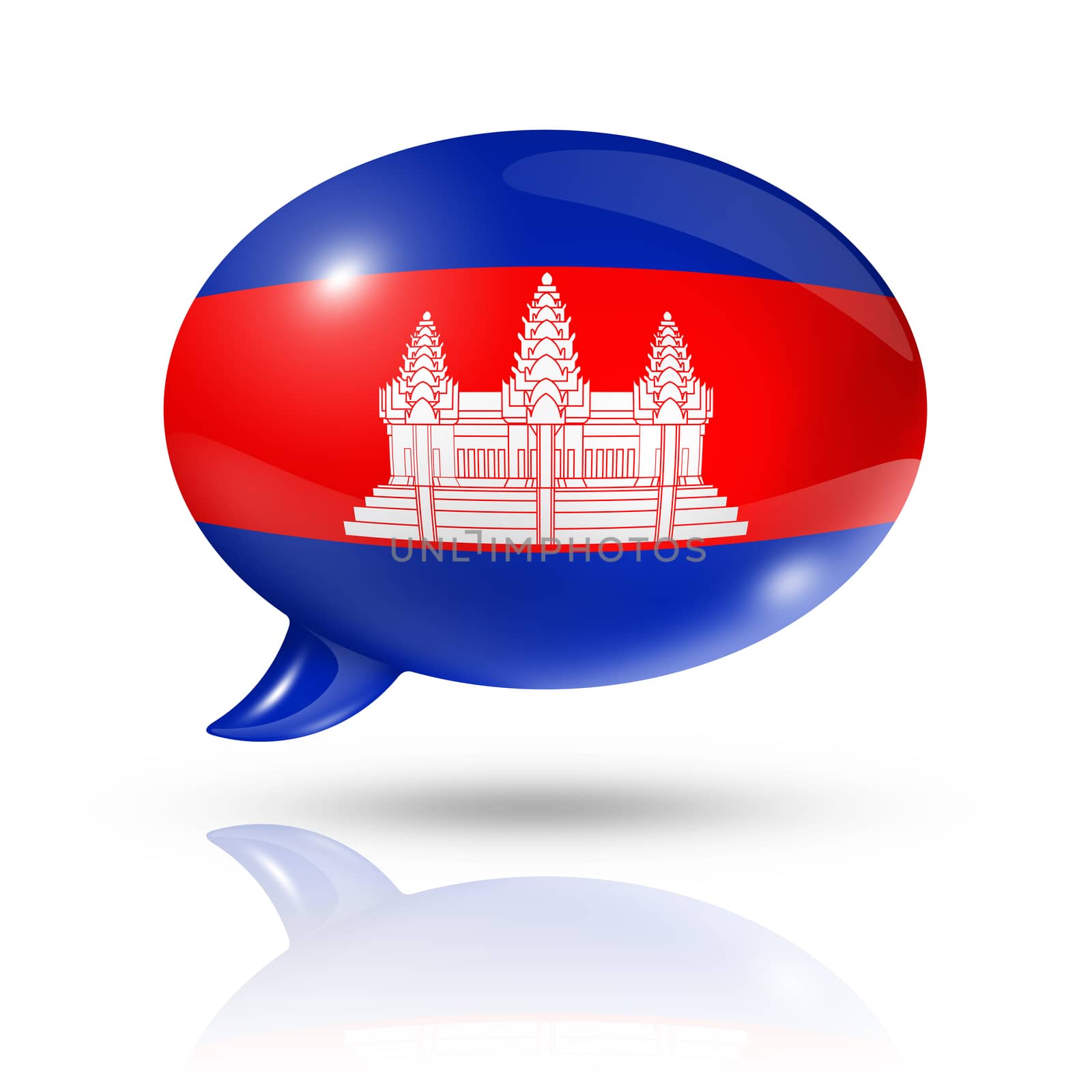 Cambodian flag speech bubble by daboost