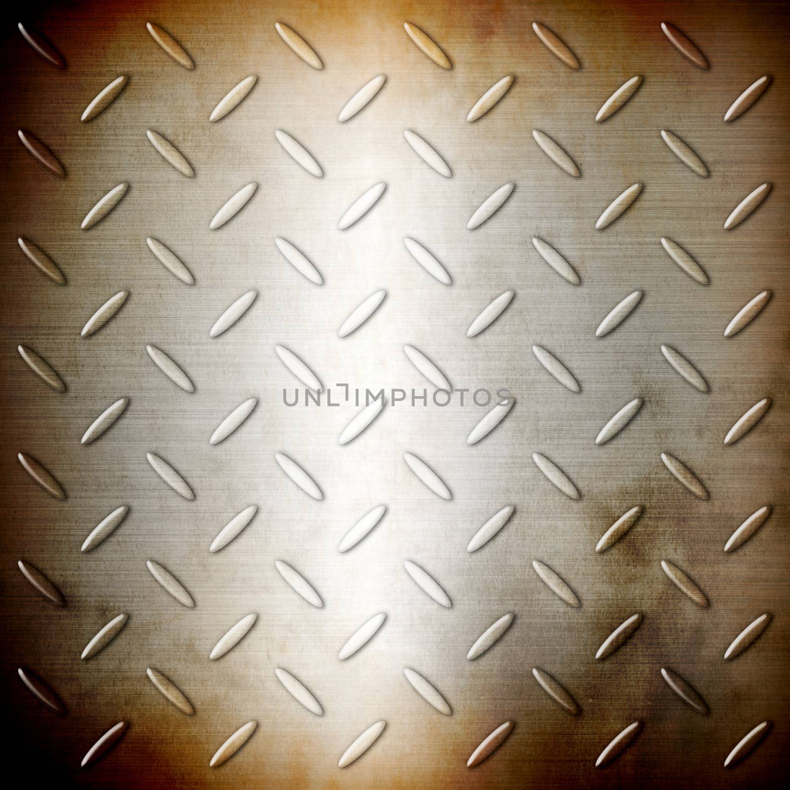 Rusty steel diamond brushed plate background, texture wallpaper