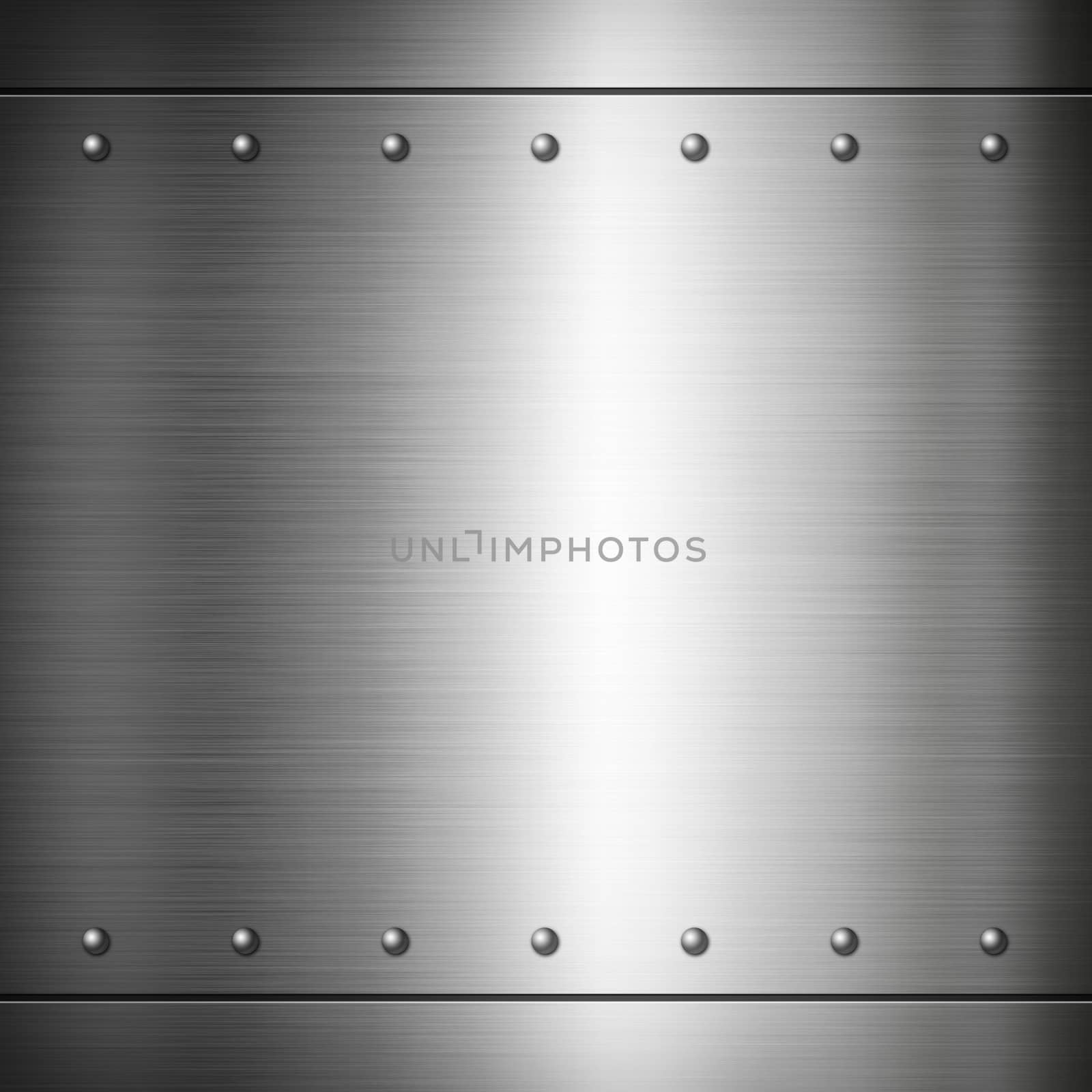 Steel riveted brushed plate background texture. Metal frame background