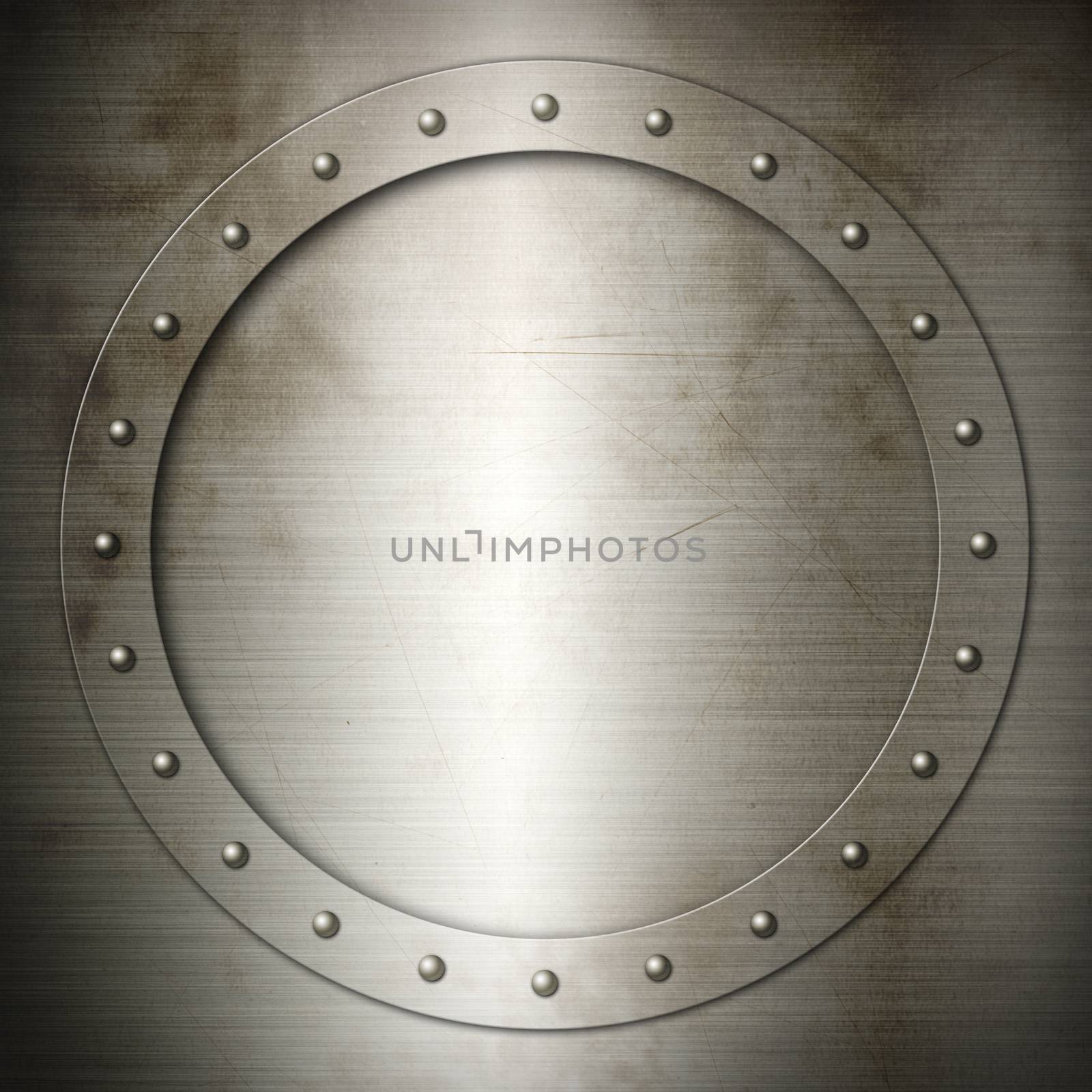 Old brushed Steel round frame background texture wallpaper