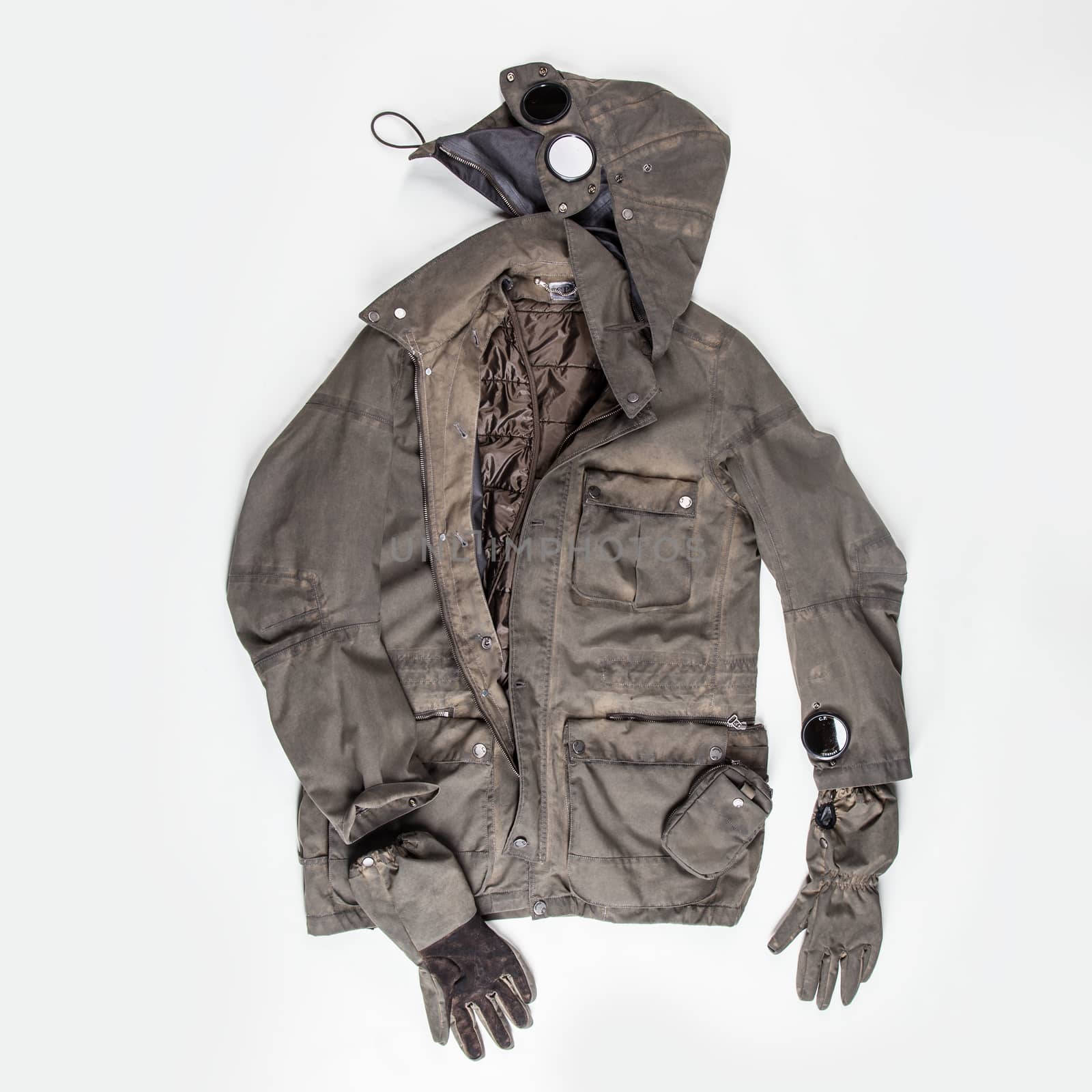 Parka Jacket on White Background. Hipster clothes