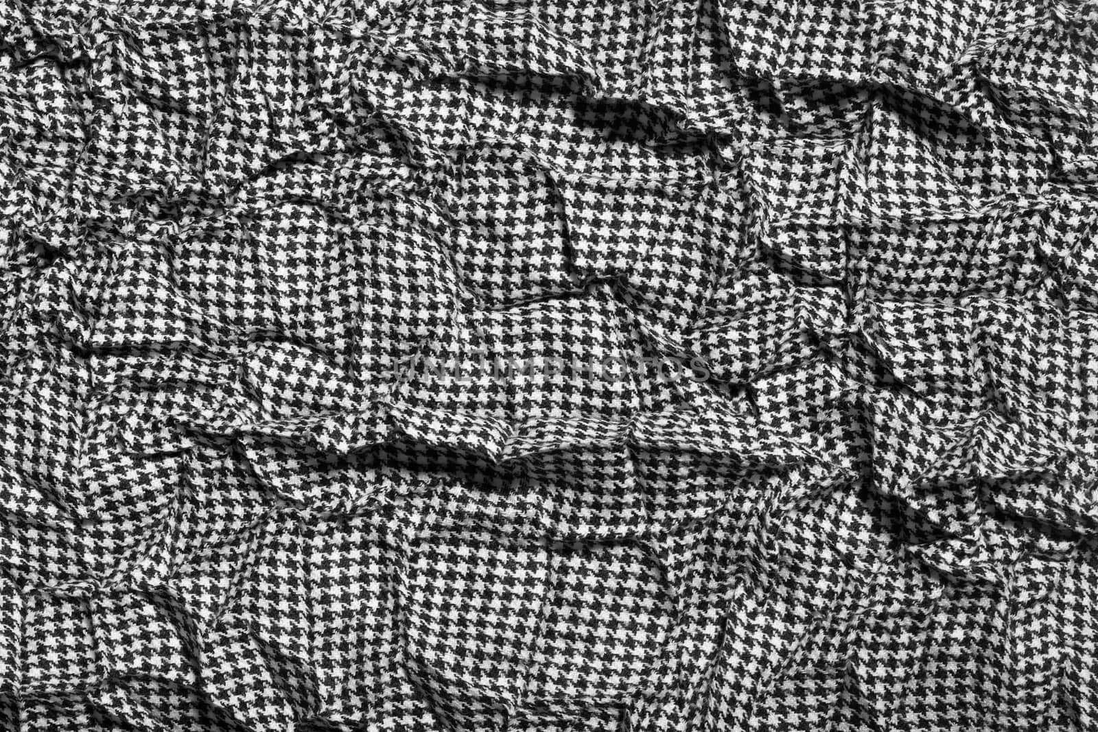 abstract geometric black and white print on fabric by sarymsakov