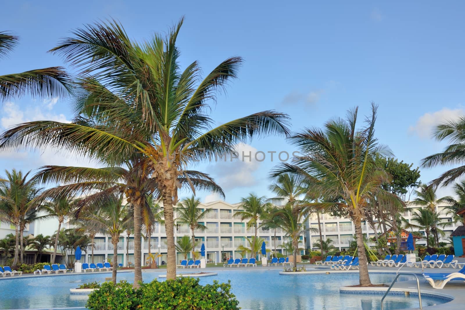 Caribbean hotel and pool by pauws99