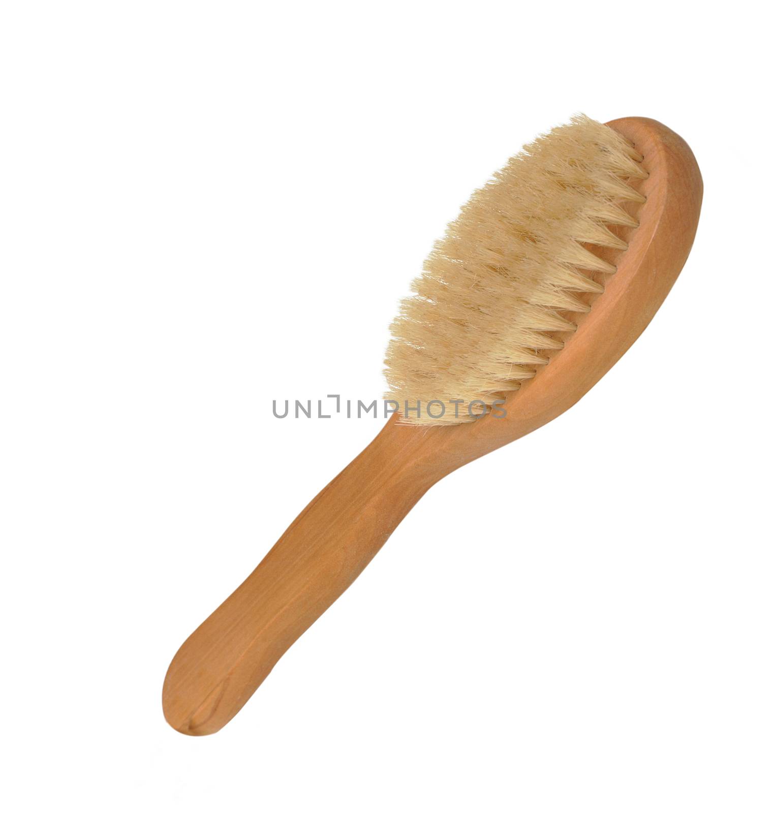wooden soft body brush isolated