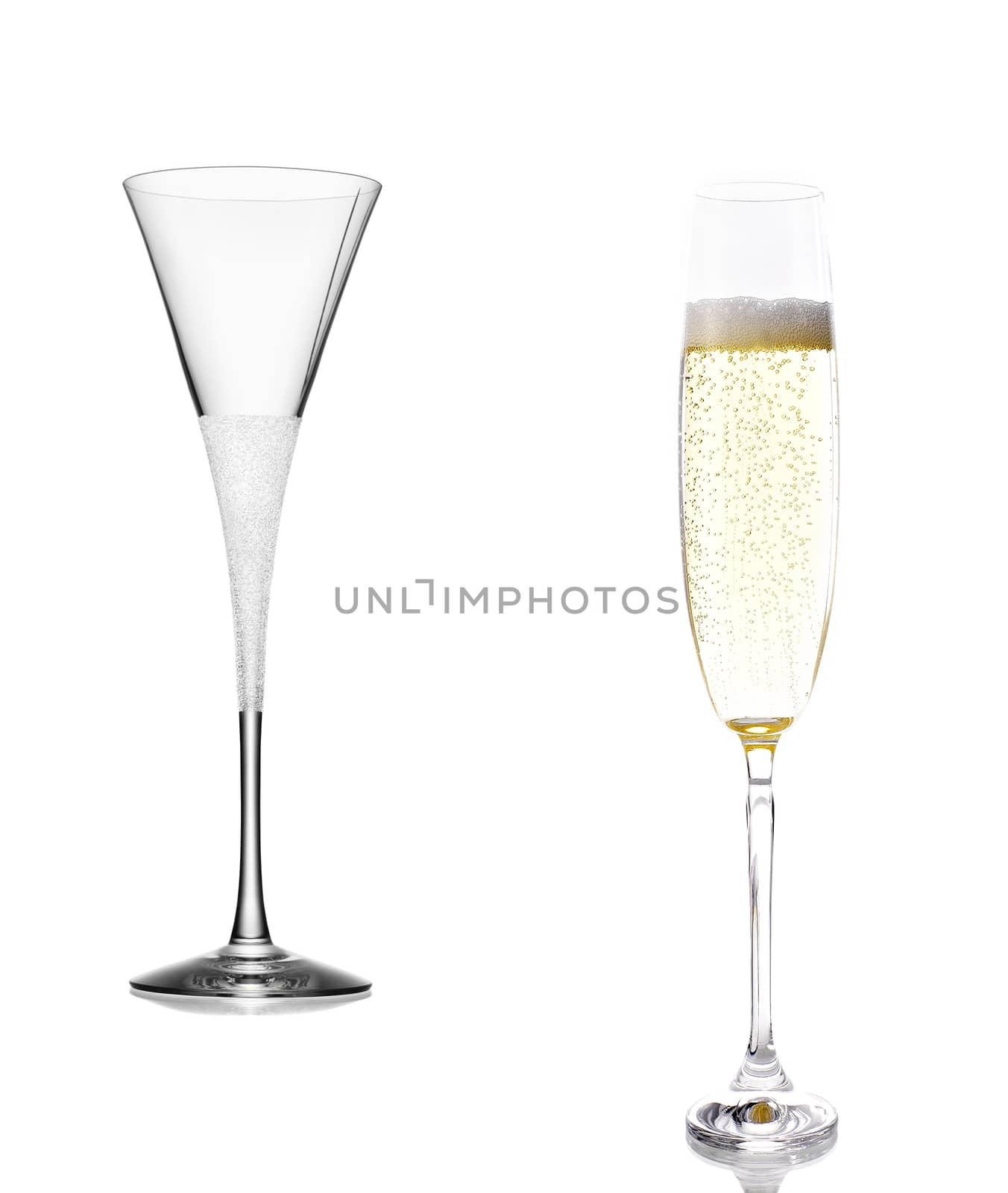 empty and full champagne glass