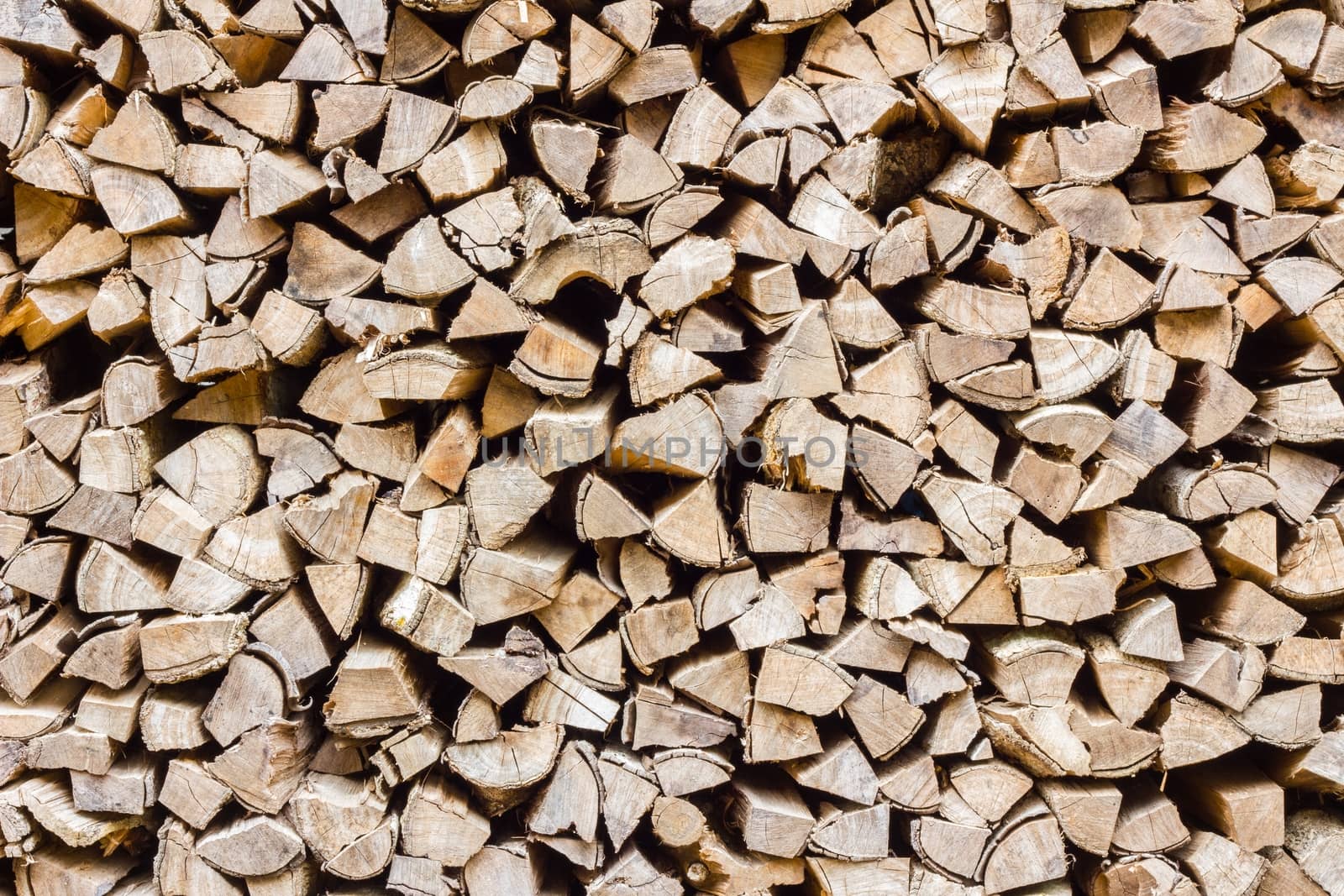 A stack of birch firewood - a natural horizontal background, clo by a3701027