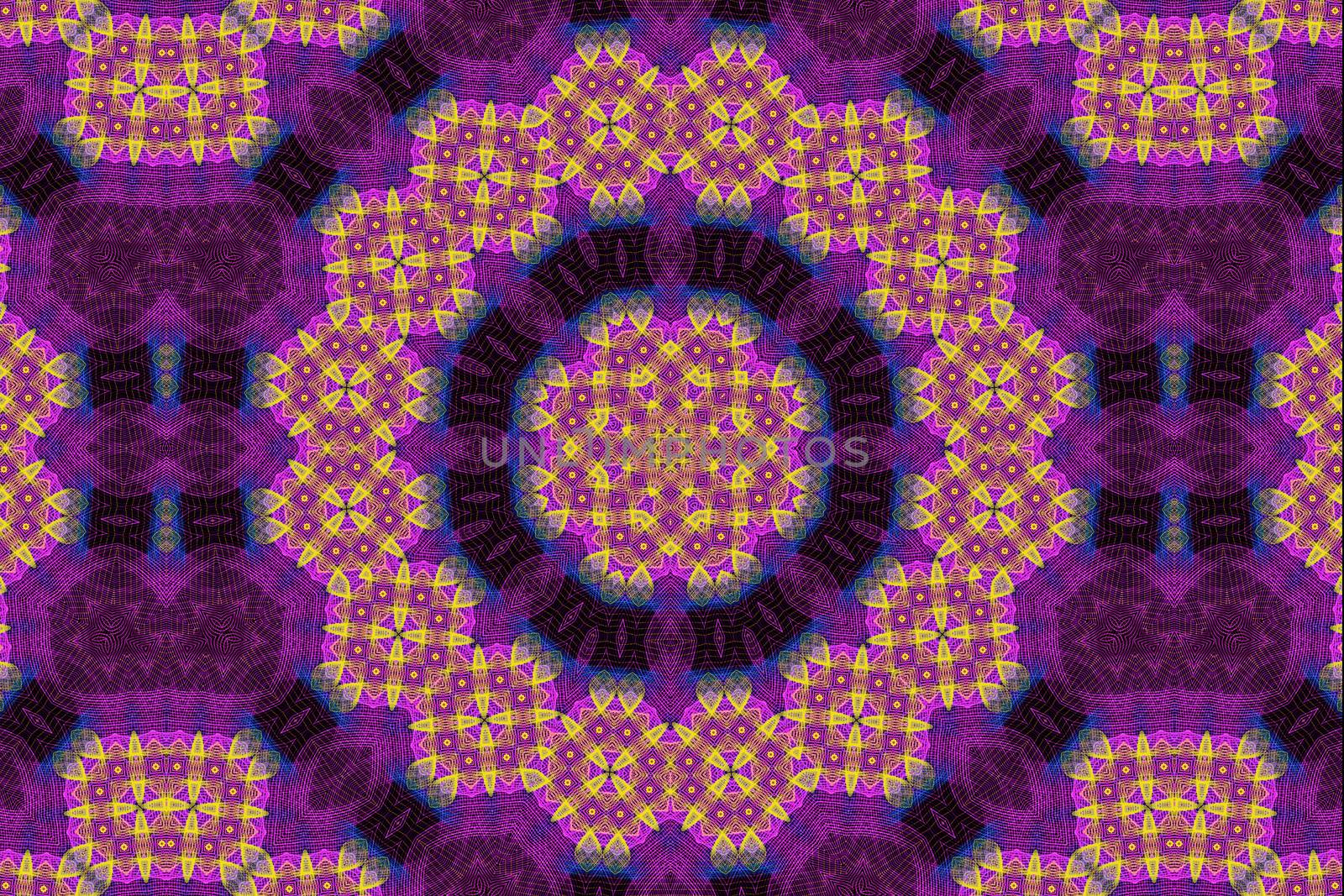 abstract kaleidoscopic pattern, colorful floral background