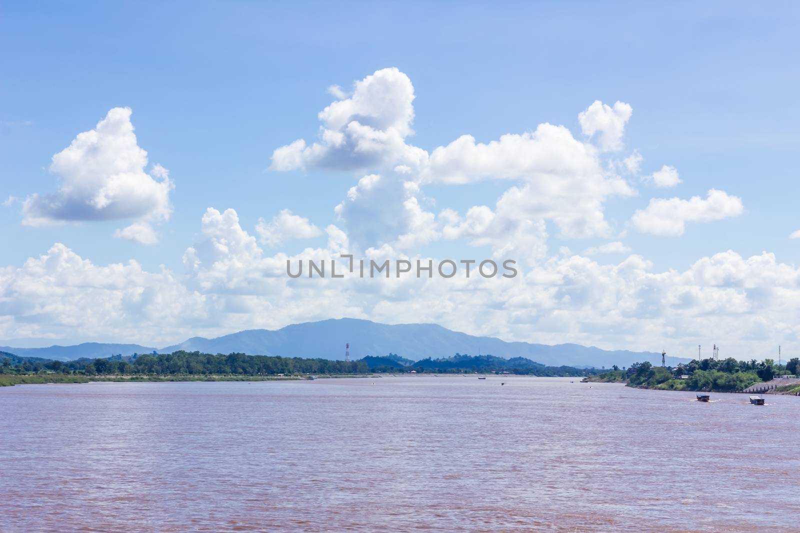 View of Khong river. Chiang san, Chiang rai, Thailand by a3701027