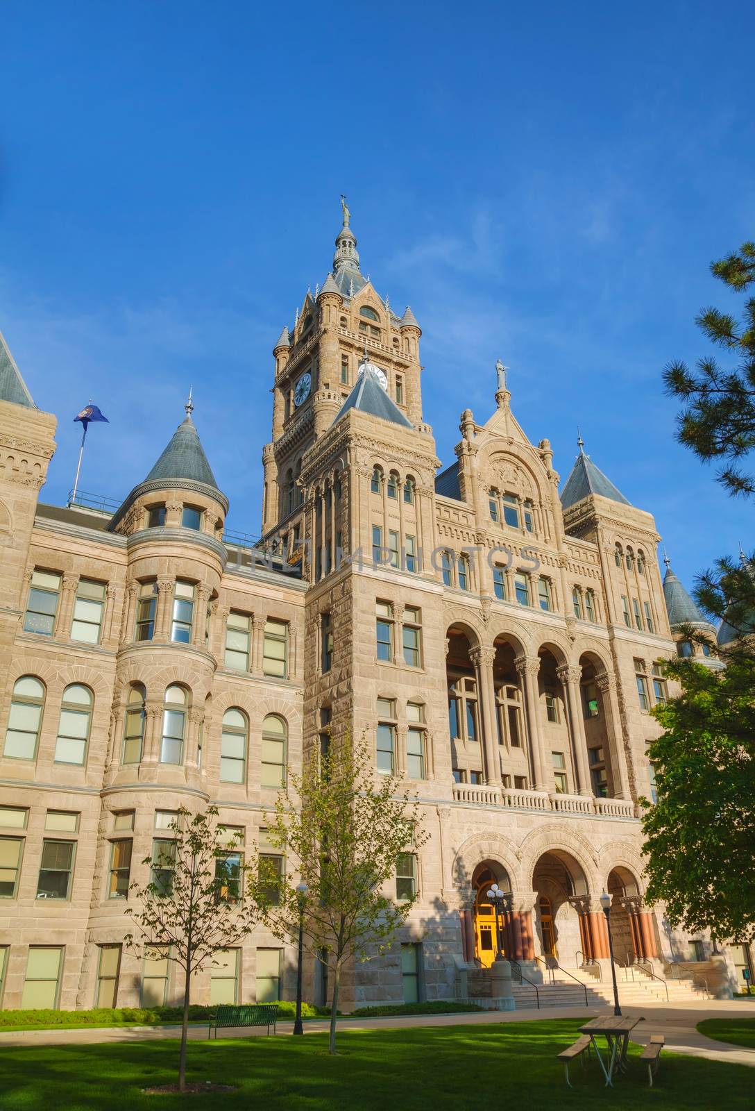 Salt Lake City and County Building on a synny day