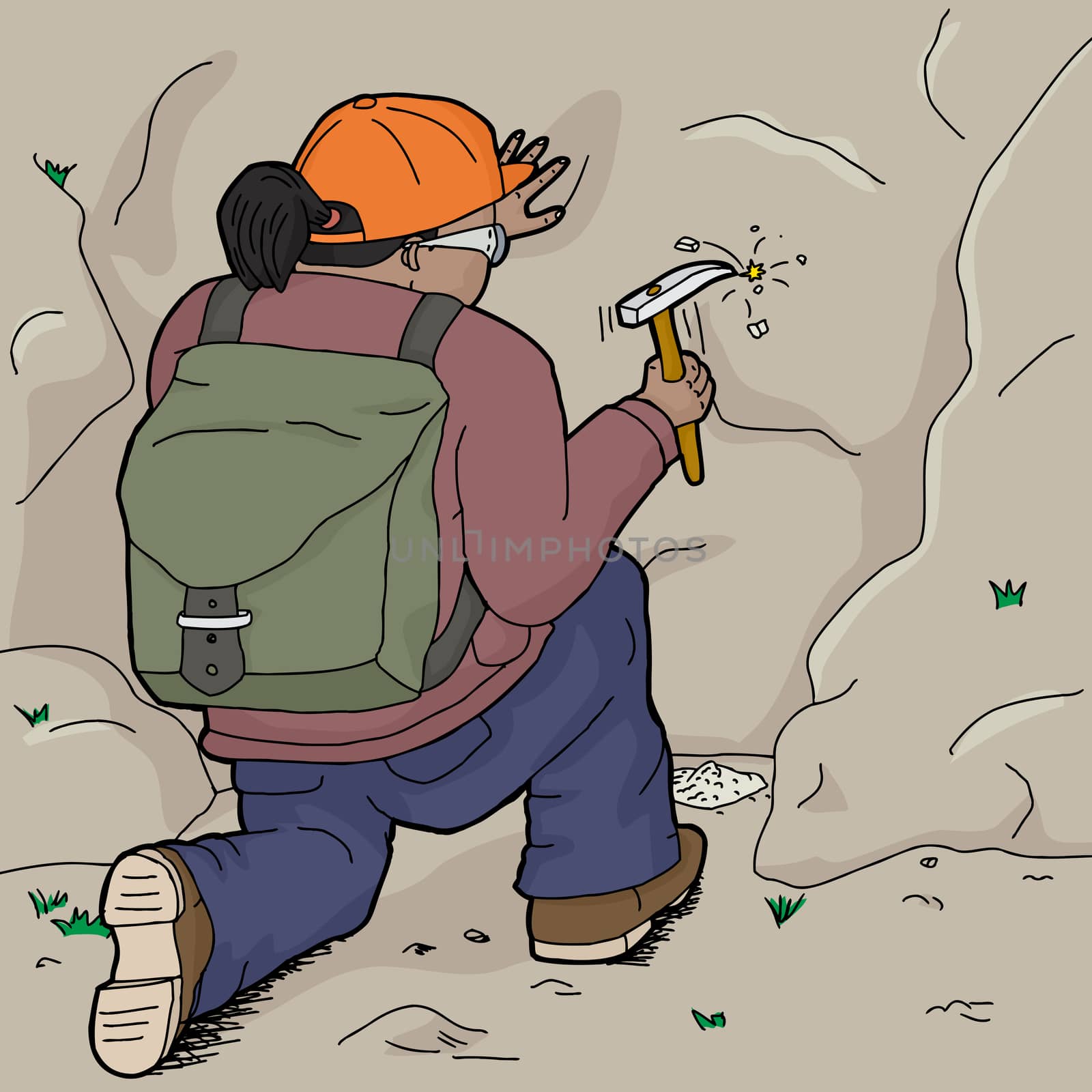 Hispanic Geologist Chiseling Samples by TheBlackRhino