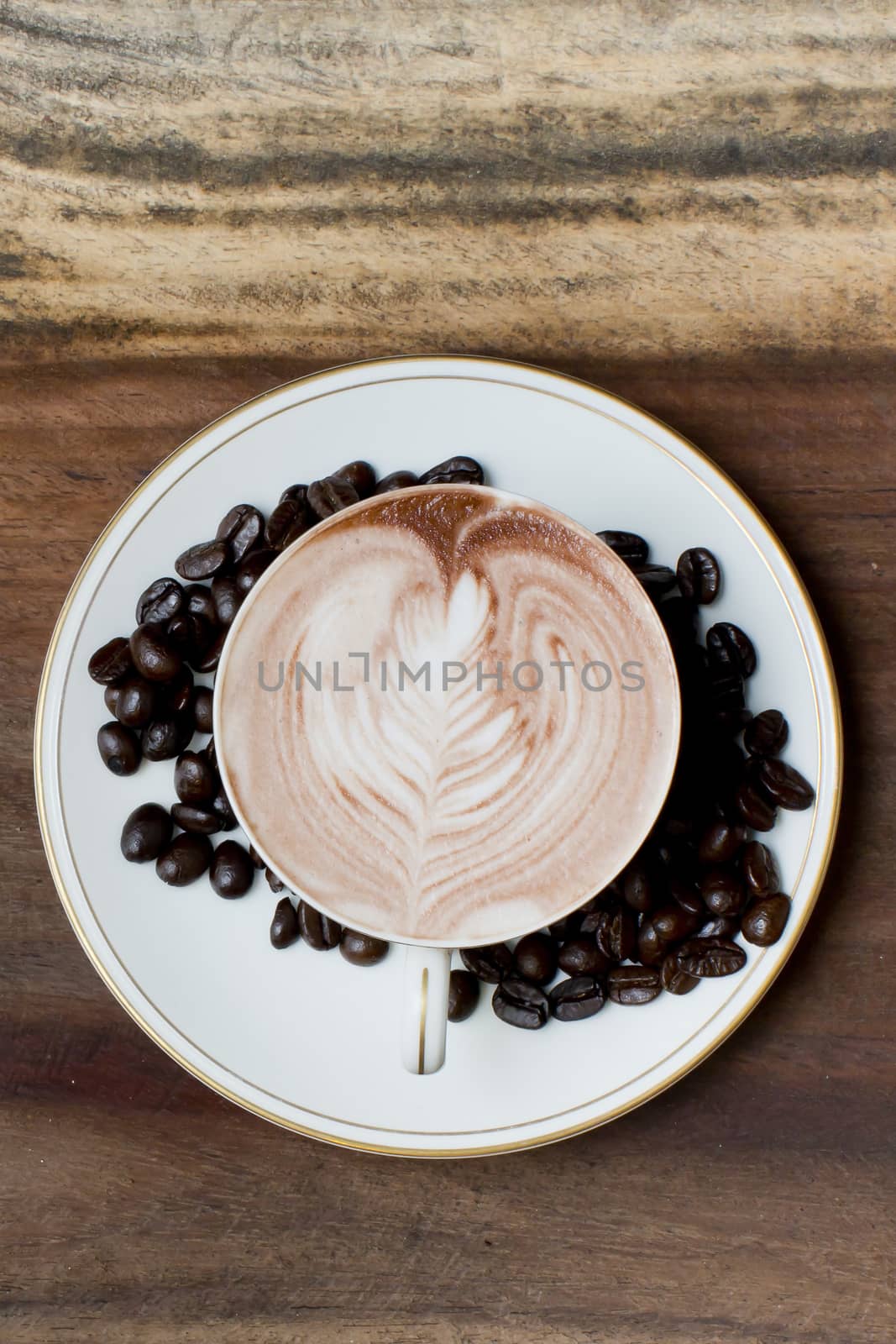 Cup of coffee on a wooden table