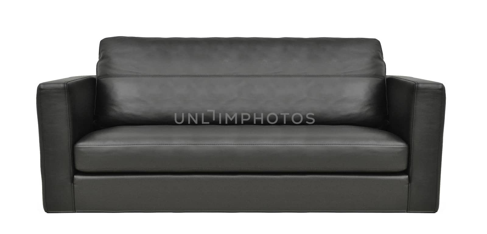 modern black leather sofa isolated by ozaiachin