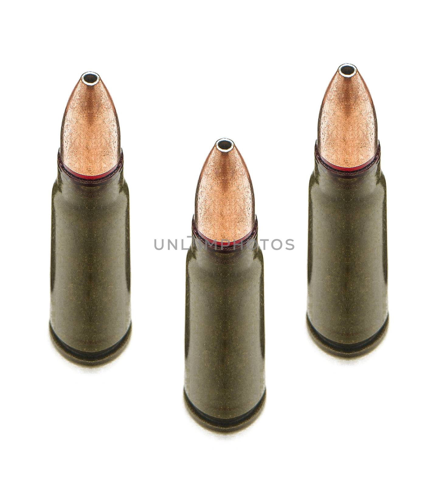 Bullets isolated on white