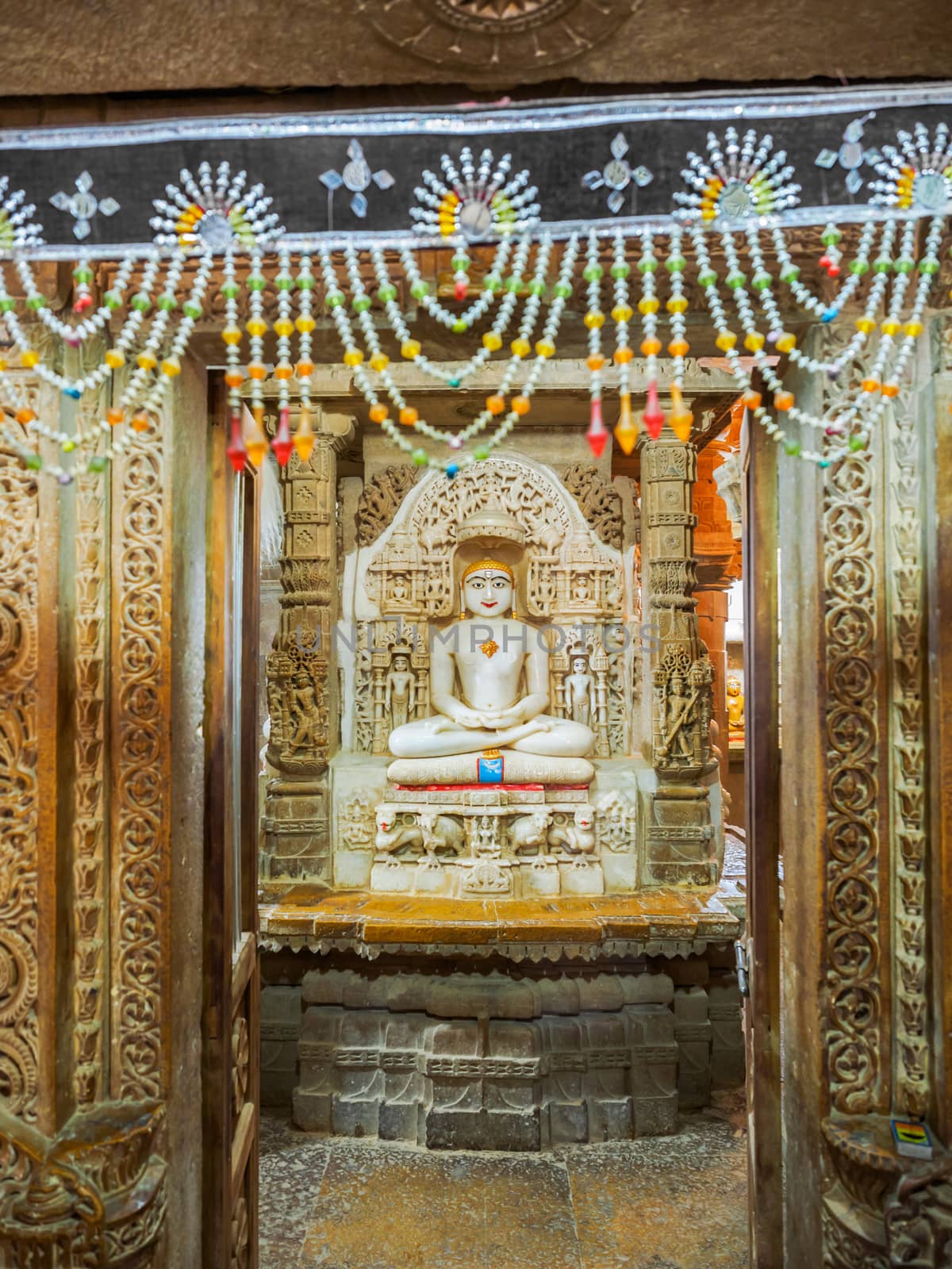 Jainism God Statue at Jain Temple in Jaisalmer Fort, Rajasthan, India