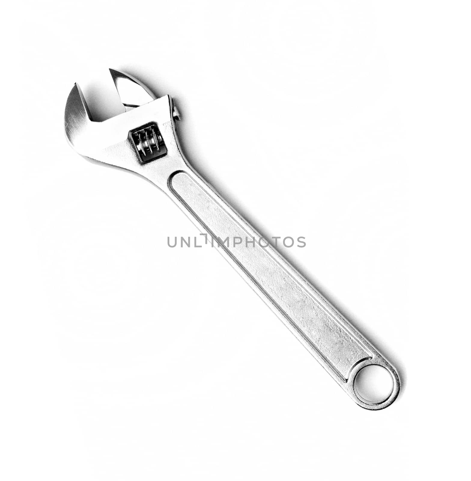 Adjustable wrench isolated on white background