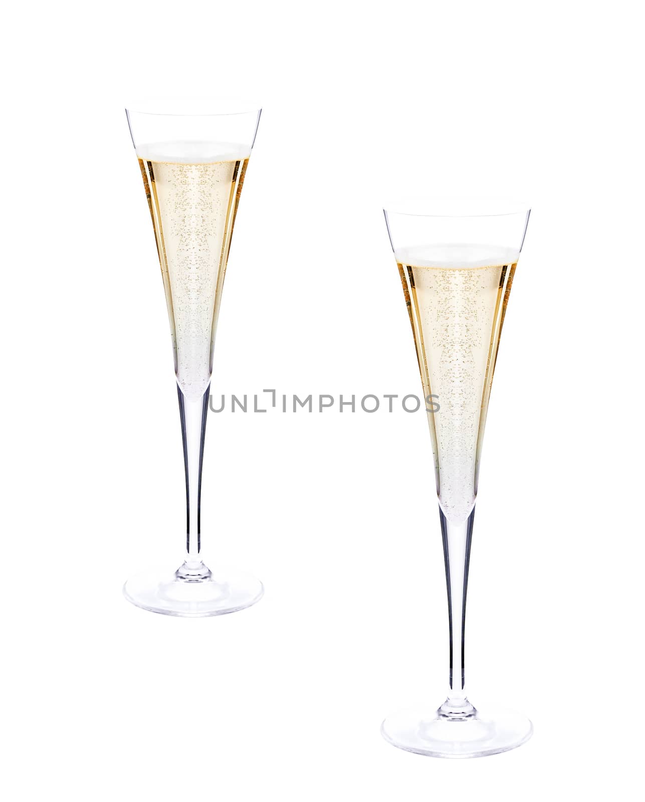 nice champagne in glasses