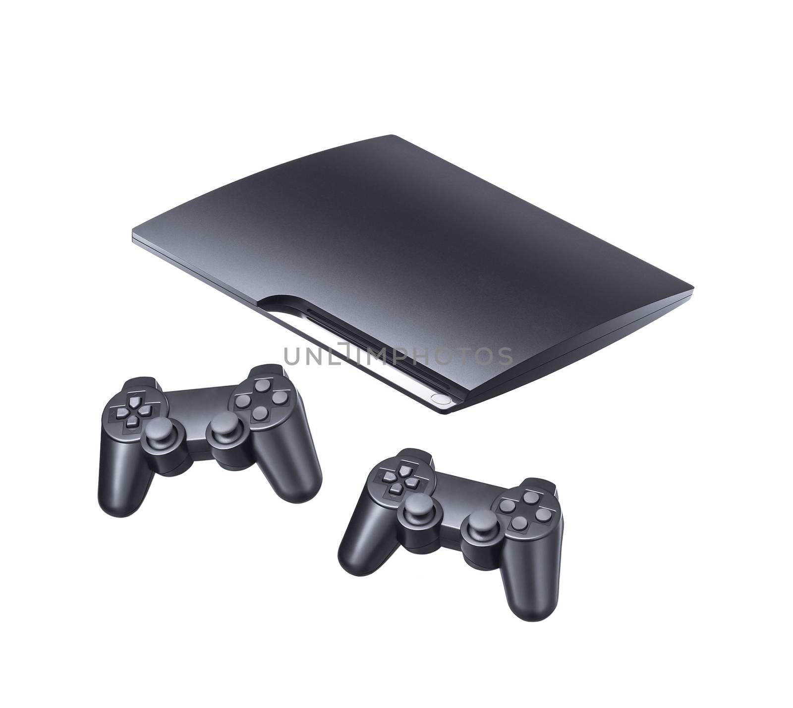 Console accessories on white