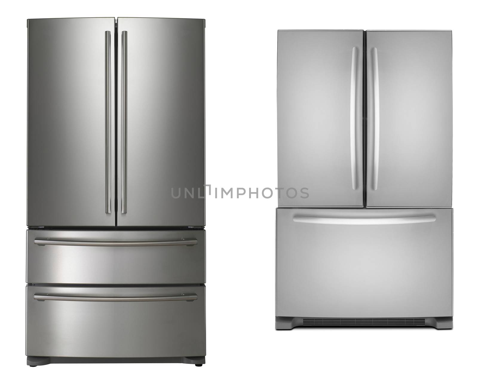 two refrigerators isolated