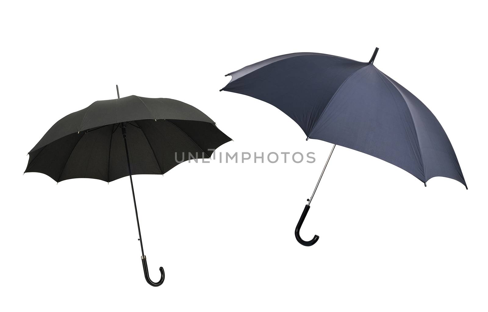 two umbrellas isolated on white