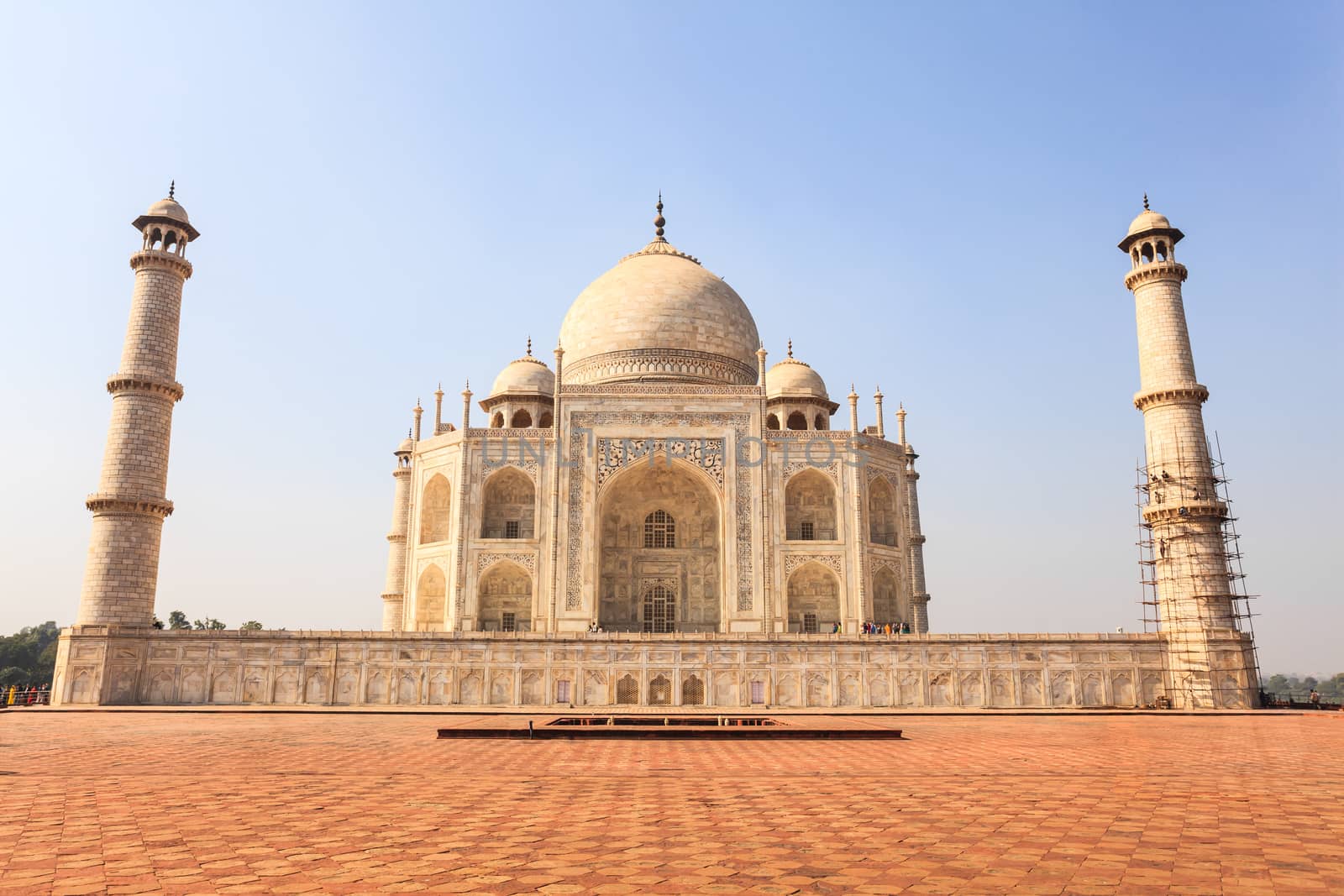 Taj Mahal, the white marble mausoleum in Agra, India