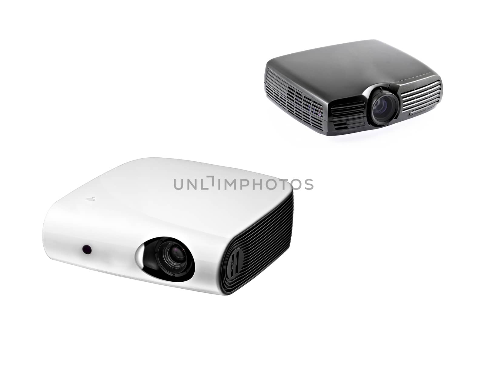 White and black multimedia projectors