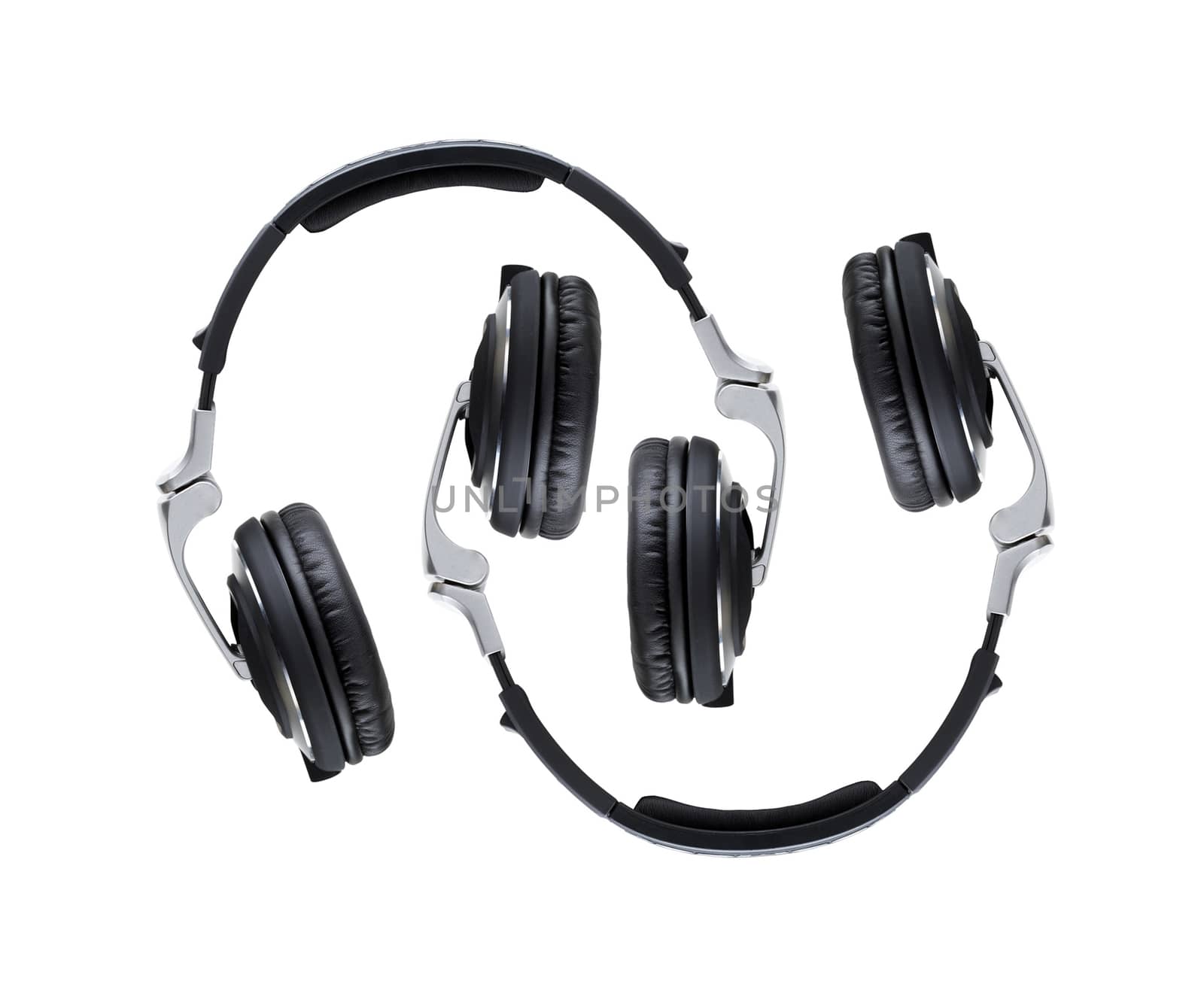 Black Headphones Isolated on a White Background