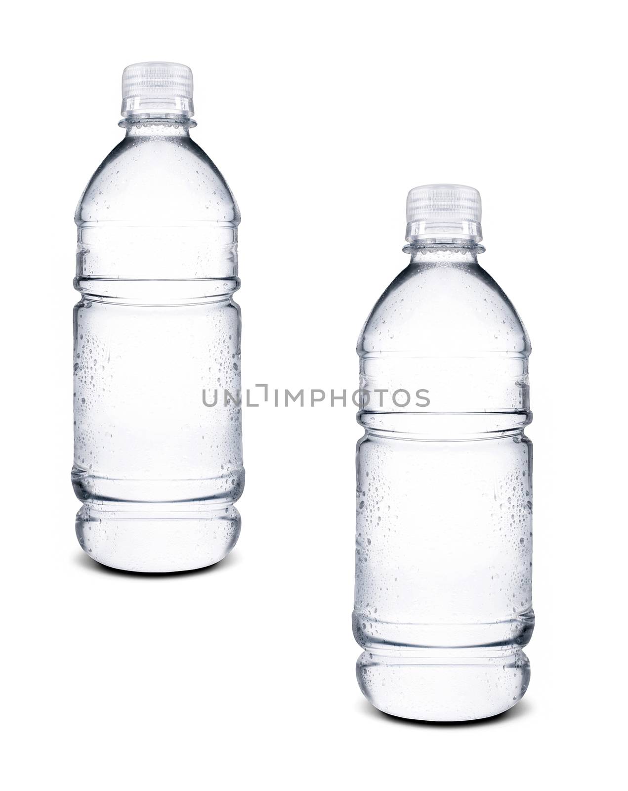 small bottles of water isolated