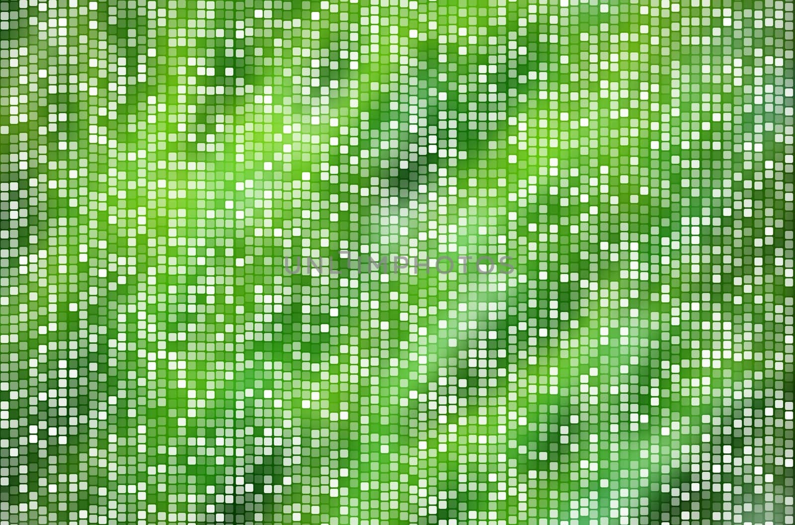 abstract square polka dots on green background.