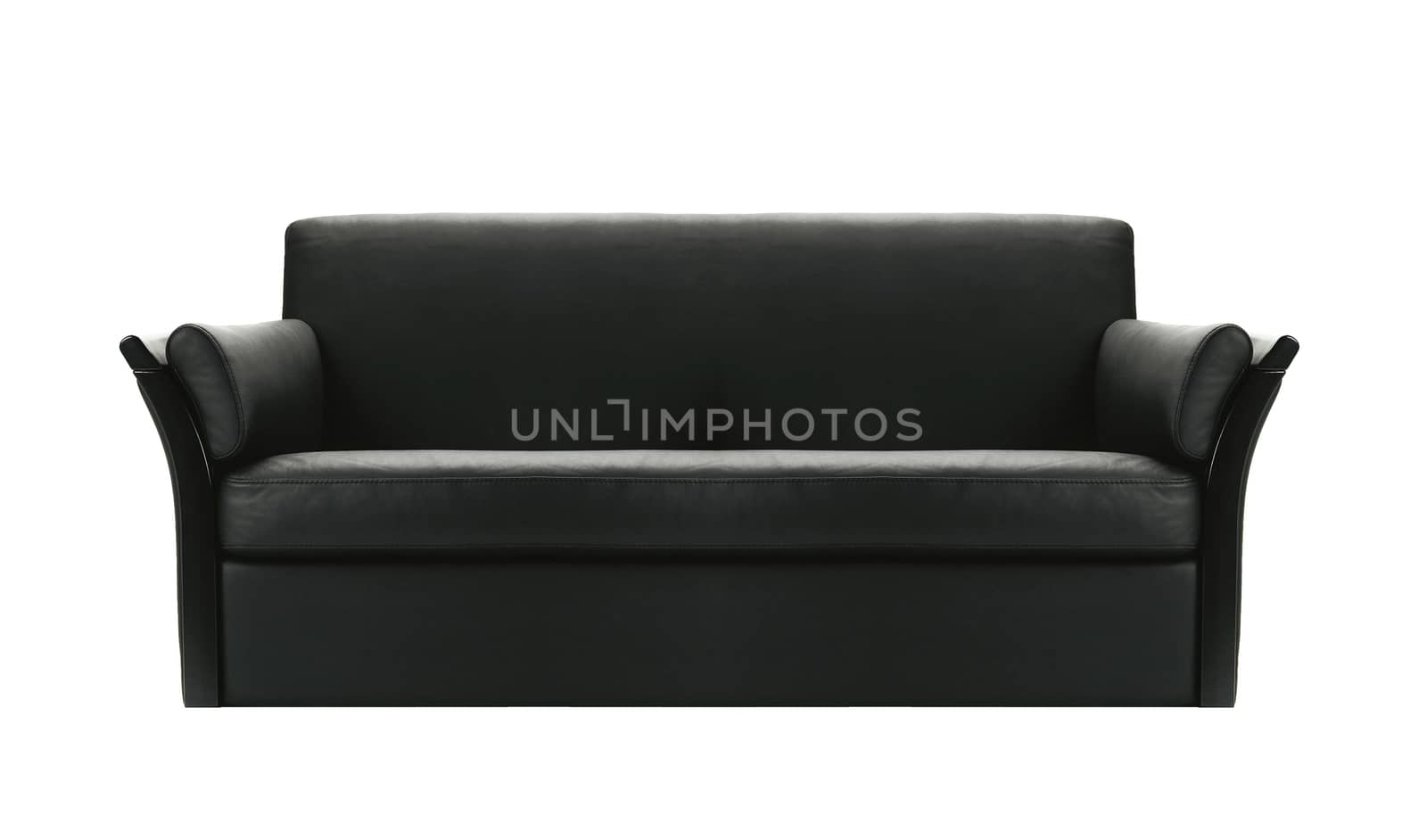 black sofa isolated on white