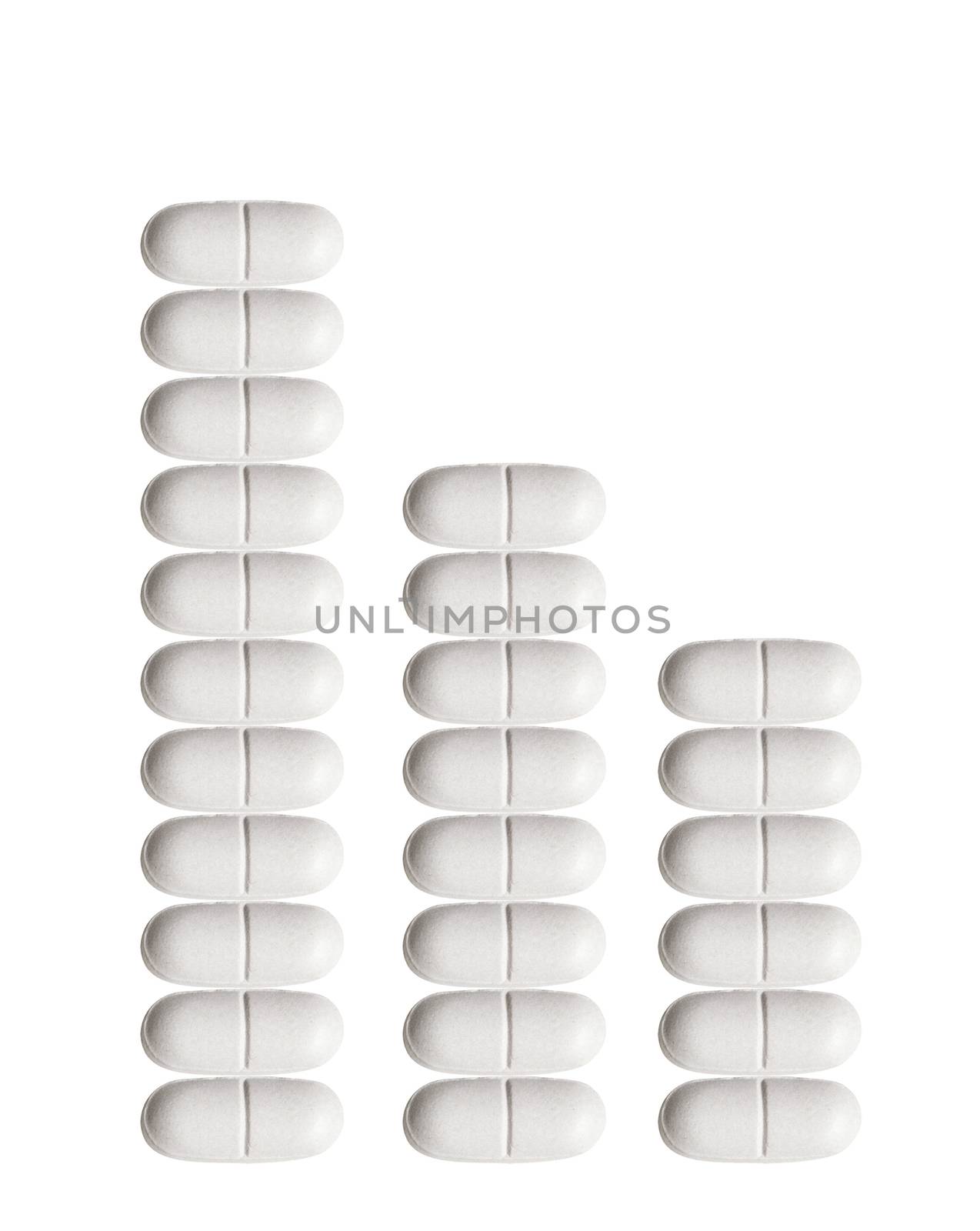 ladder from tablets isolated on white
