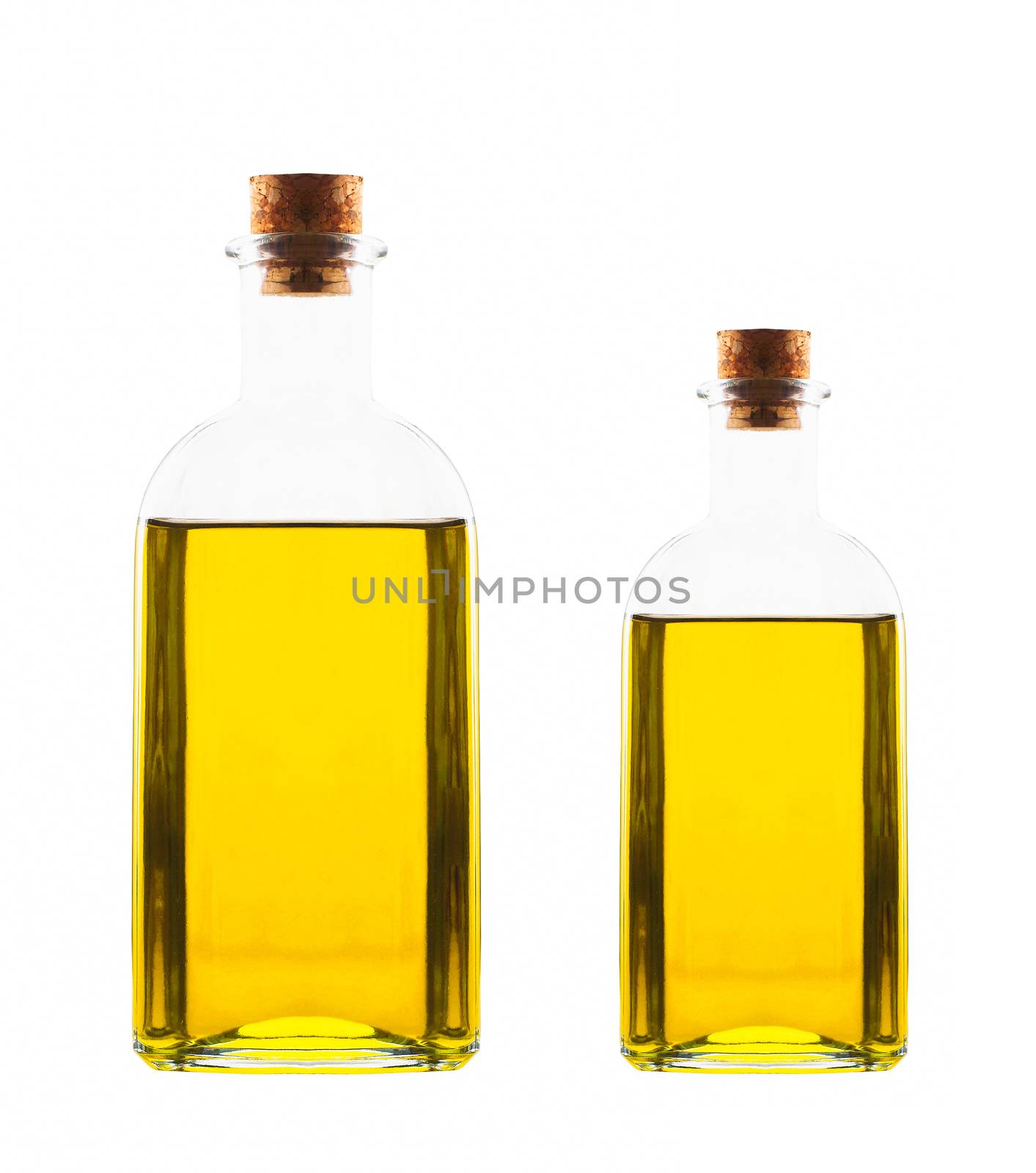olive oil in bottles