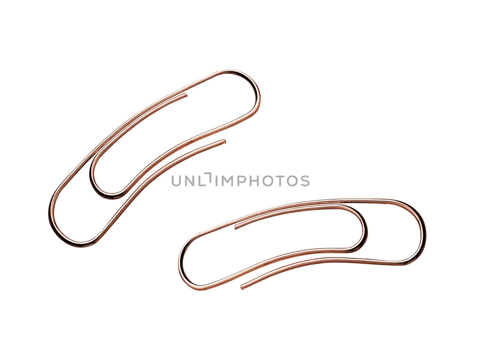 Paper clips isolated