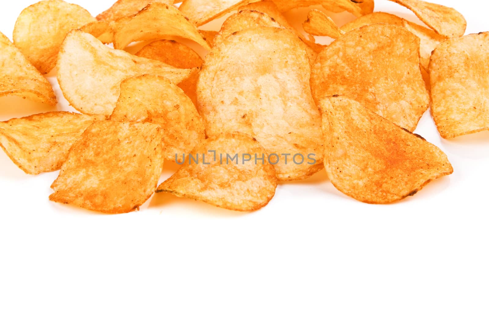 potato chips isolated on white background