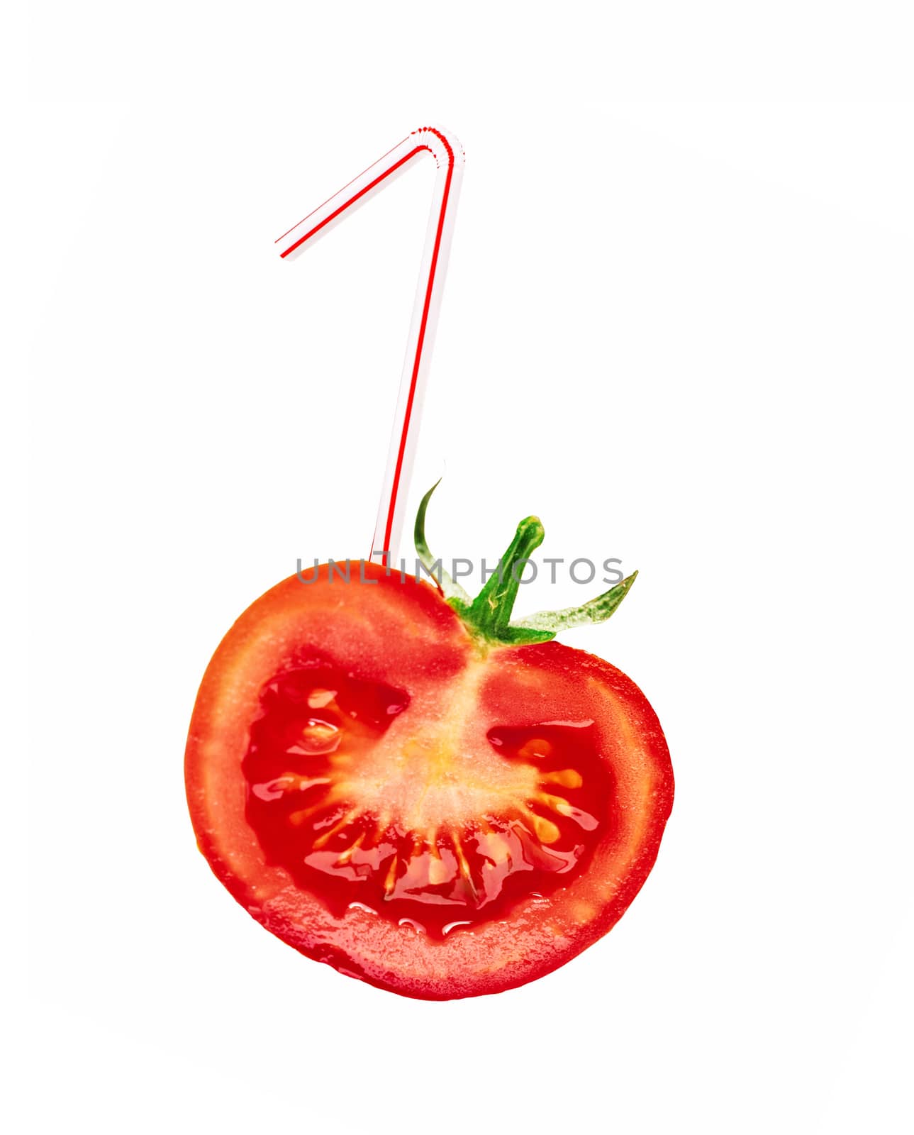 Tomato slice with cocktail stick