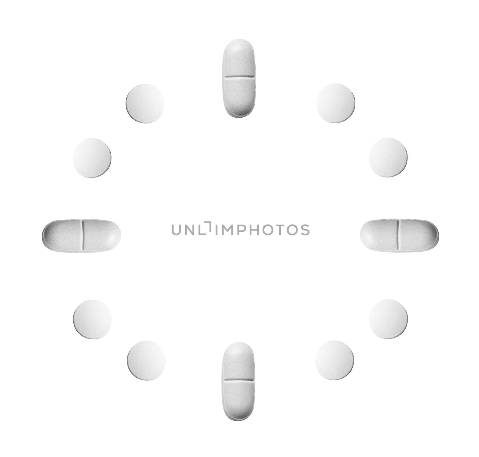 watch made up out of white tablets