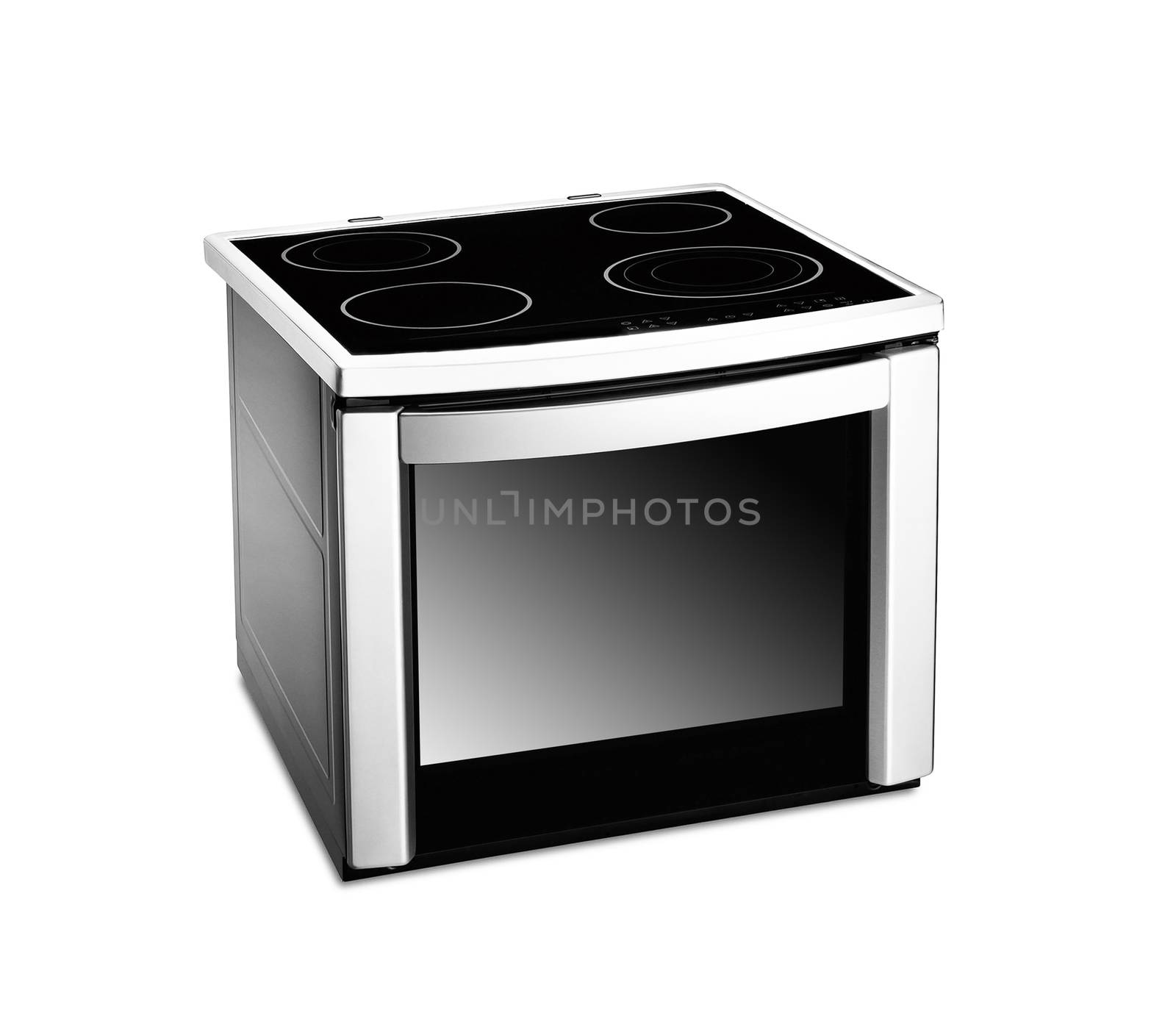 Electric cooker and oven, on a white background