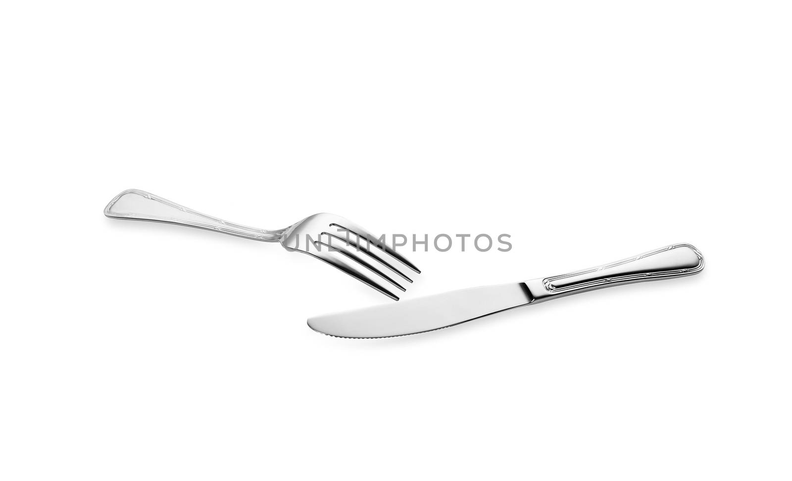 fork and knife isolated on white background