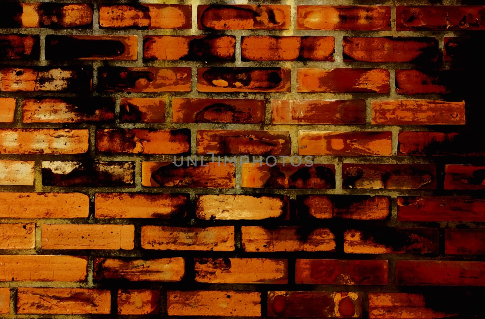 Old grunge brick wall background, watercolor style