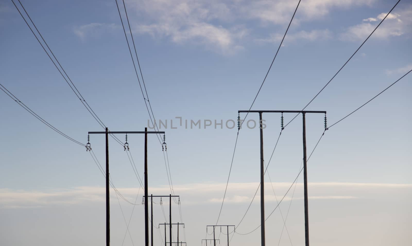 Electricity Pylons Trailing Away