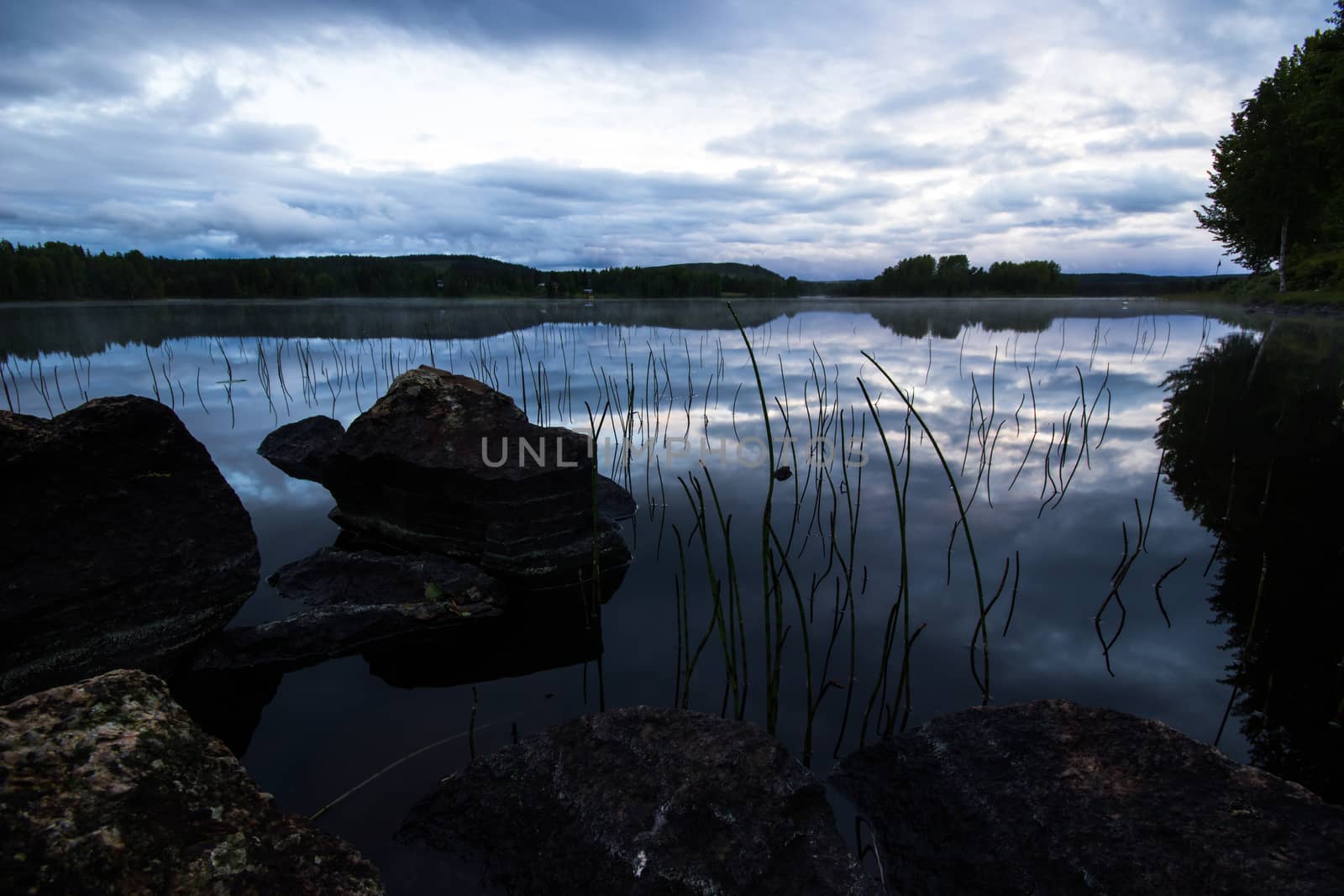 Sunset over Lake in Sweden