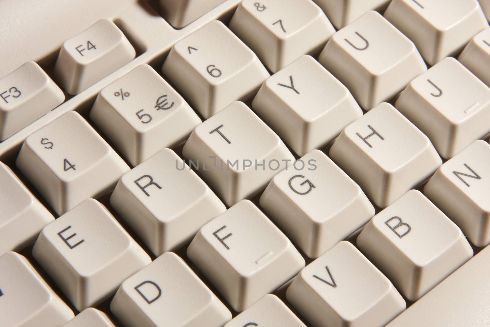 White personal computer keyboard close-up