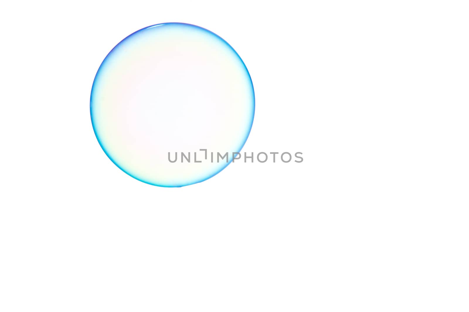 One soap bubble on a white background
